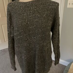 Hollister Gray Crew Neck Sweater with Ribbed Texture